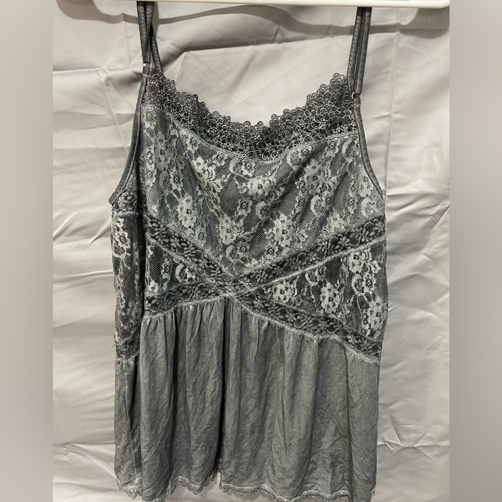 Sz L, Women’s Grey POL Lace Cami